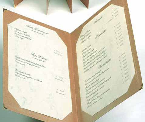 MENU' SENZA PAGINE PLASTICHE